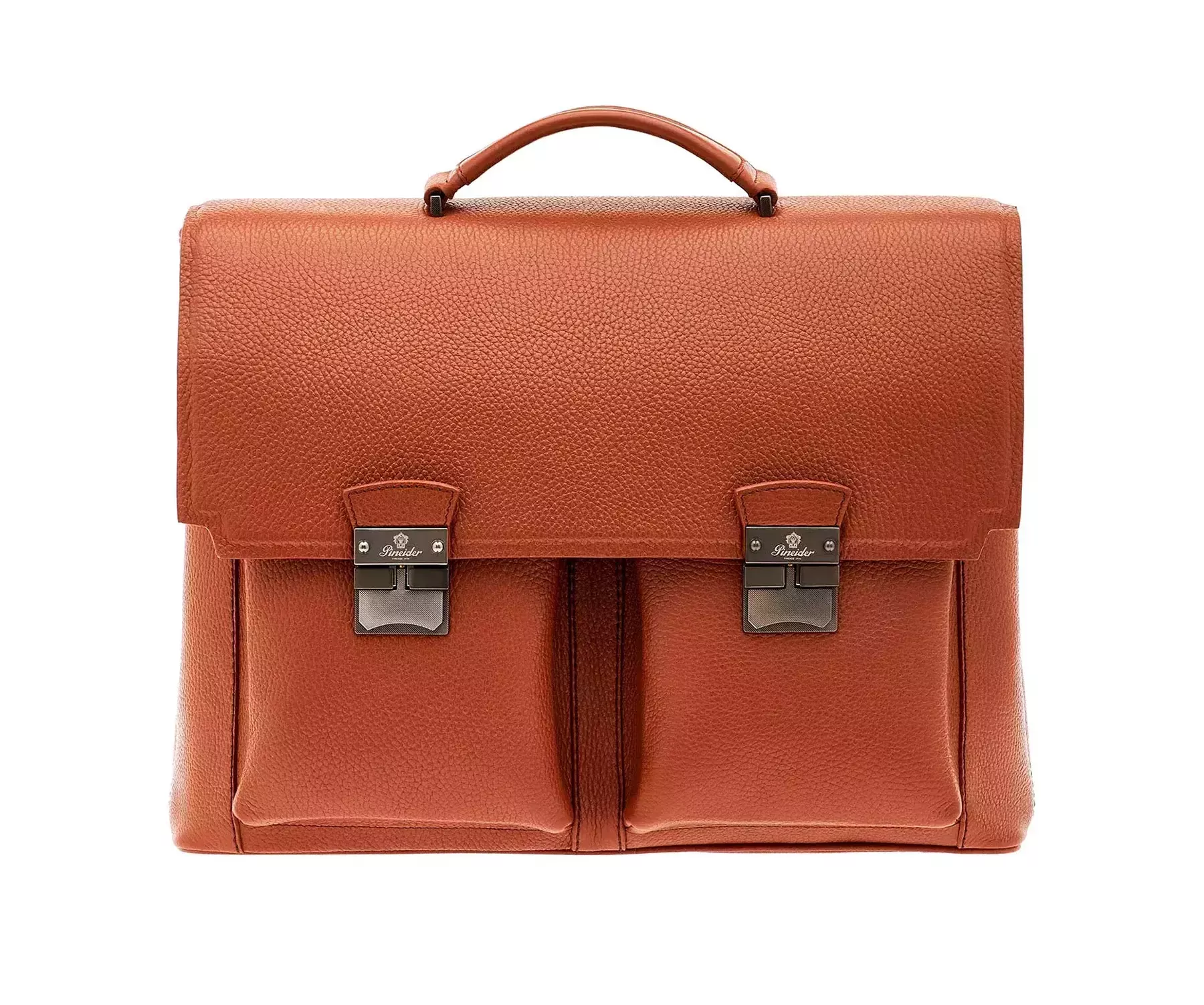 Grained Collection Double Closure Briefcase