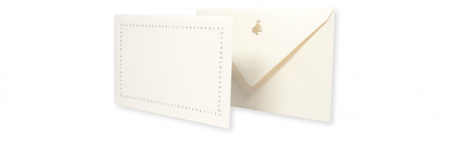 Christmas Card with ivory frame and envelope