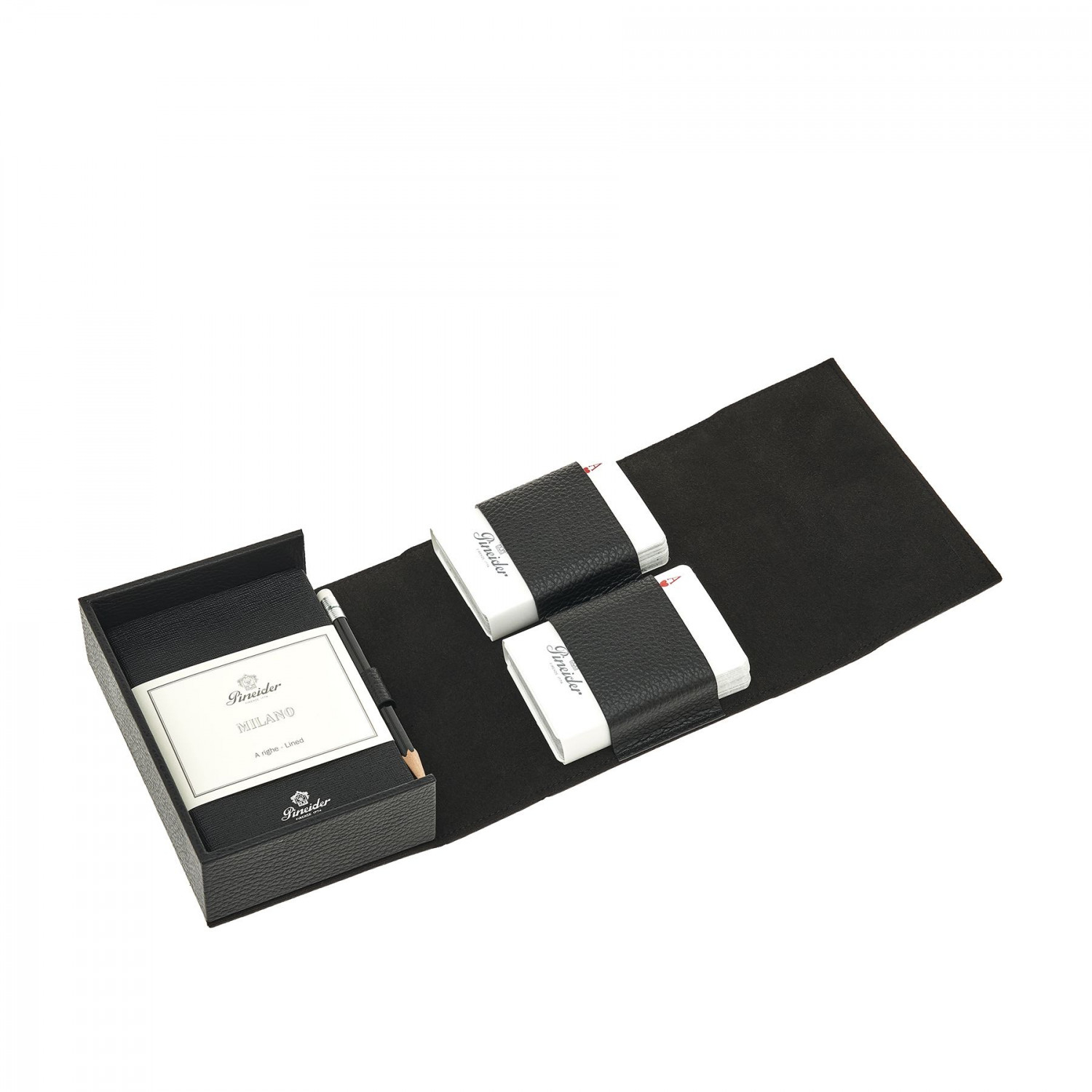 Burraco playing cards set in leather_Small